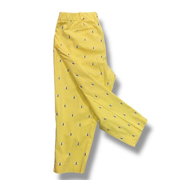 Size 18W Talbots Woman Curvy Yellow Embroidered Bumblebee Chino Pants - Picture 1 of 8